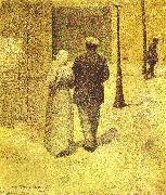Charles Angrand Man and Woman on the Street France oil painting artist